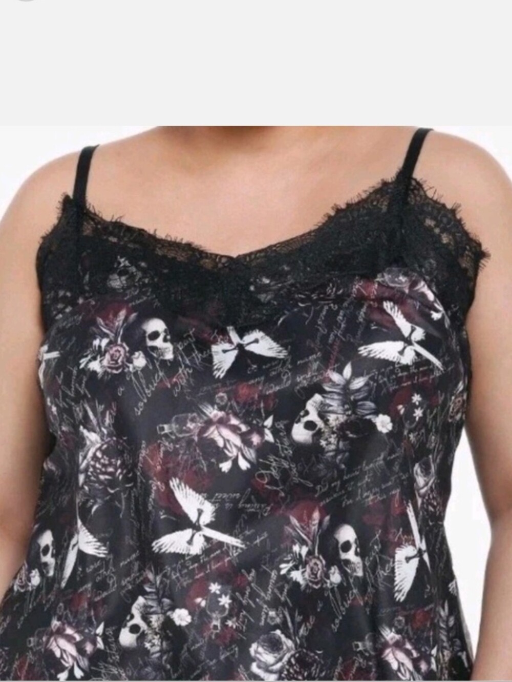 Thorn Fable Cami Top Med Romeo Juliet Dark Romance Fairy Skulls Tattoo Art Nwt